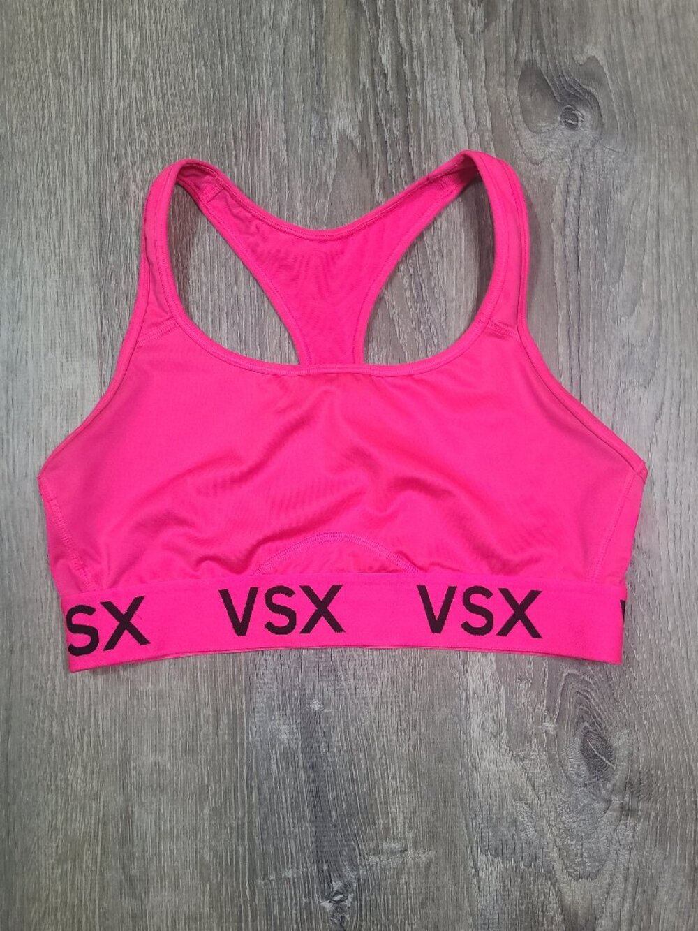 Victoria's Secret VSX Neon Hot Pink Thick Band Racerback Sports Bra Size Large L